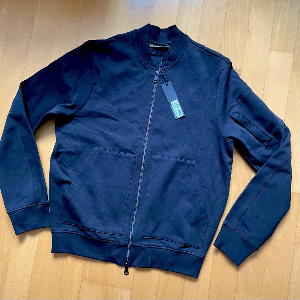 (NWT) J Lindeberg Seth Bomber Sweat Jacket Black
